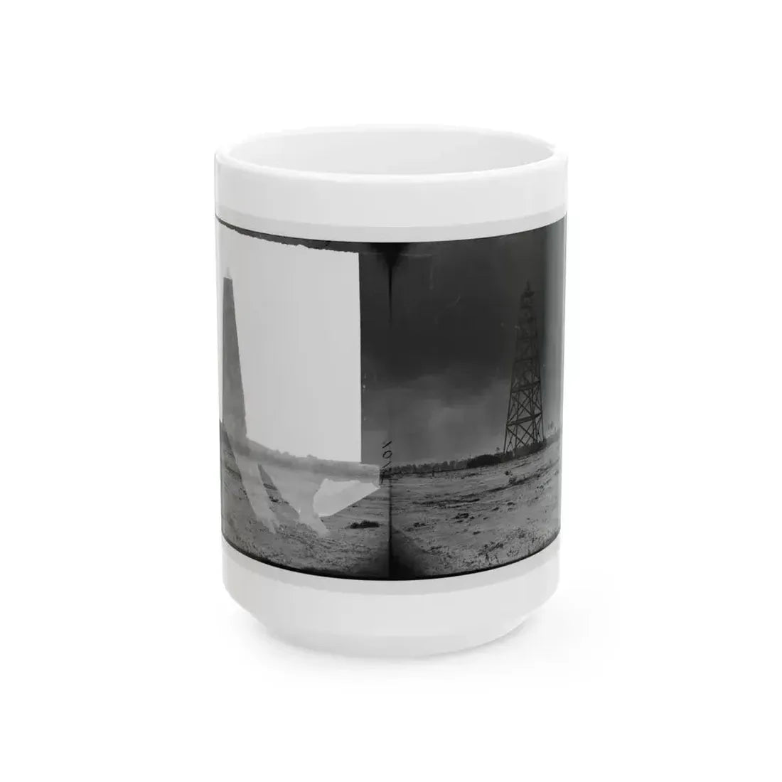 Bermuda Hundred, Virginia. Lookout Tower On Left Of Bermuda Hundred Line (U.S. Civil War) White Coffee Mug 15oz - Go Mug Yourself