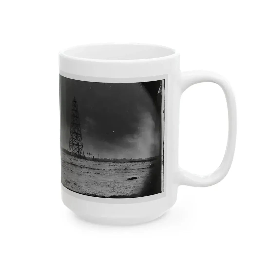 Bermuda Hundred, Virginia. Lookout Tower On Left Of Bermuda Hundred Line (U.S. Civil War) White Coffee Mug - Go Mug Yourself