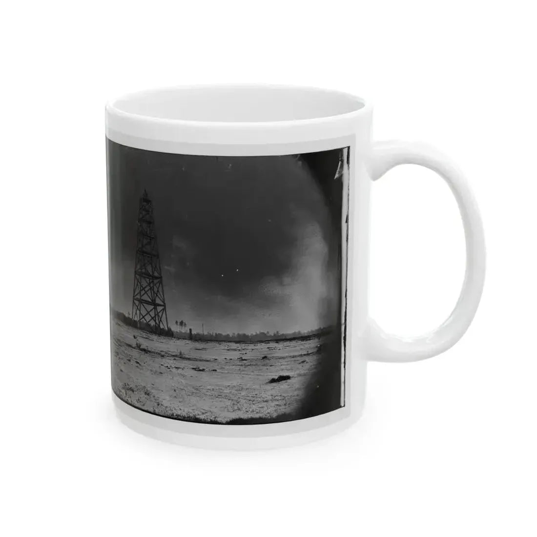 Bermuda Hundred, Virginia. Lookout Tower On Left Of Bermuda Hundred Line (U.S. Civil War) White Coffee Mug - Go Mug Yourself