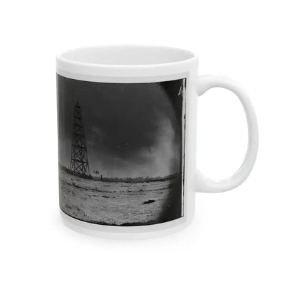 Bermuda Hundred, Virginia. Lookout Tower On Left Of Bermuda Hundred Line (U.S. Civil War) White Coffee Mug - Go Mug Yourself