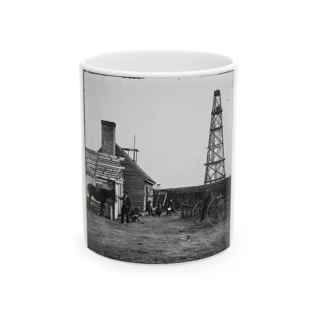 Bermuda Hundred, Virginia. Photographer At Butler's Signal Tower (U.S. Civil War) White Coffee Mug 11oz - Go Mug Yourself