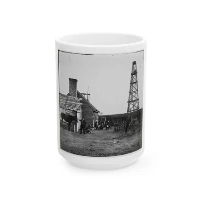 Bermuda Hundred, Virginia. Photographer At Butler's Signal Tower (U.S. Civil War) White Coffee Mug 15oz - Go Mug Yourself