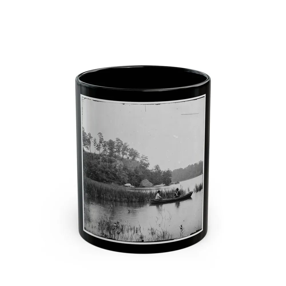 Bermuda Hundred, Virginia. Fishing On The James River (U.S. Civil War) Black Coffee Mug-11oz-Go Mug Yourself