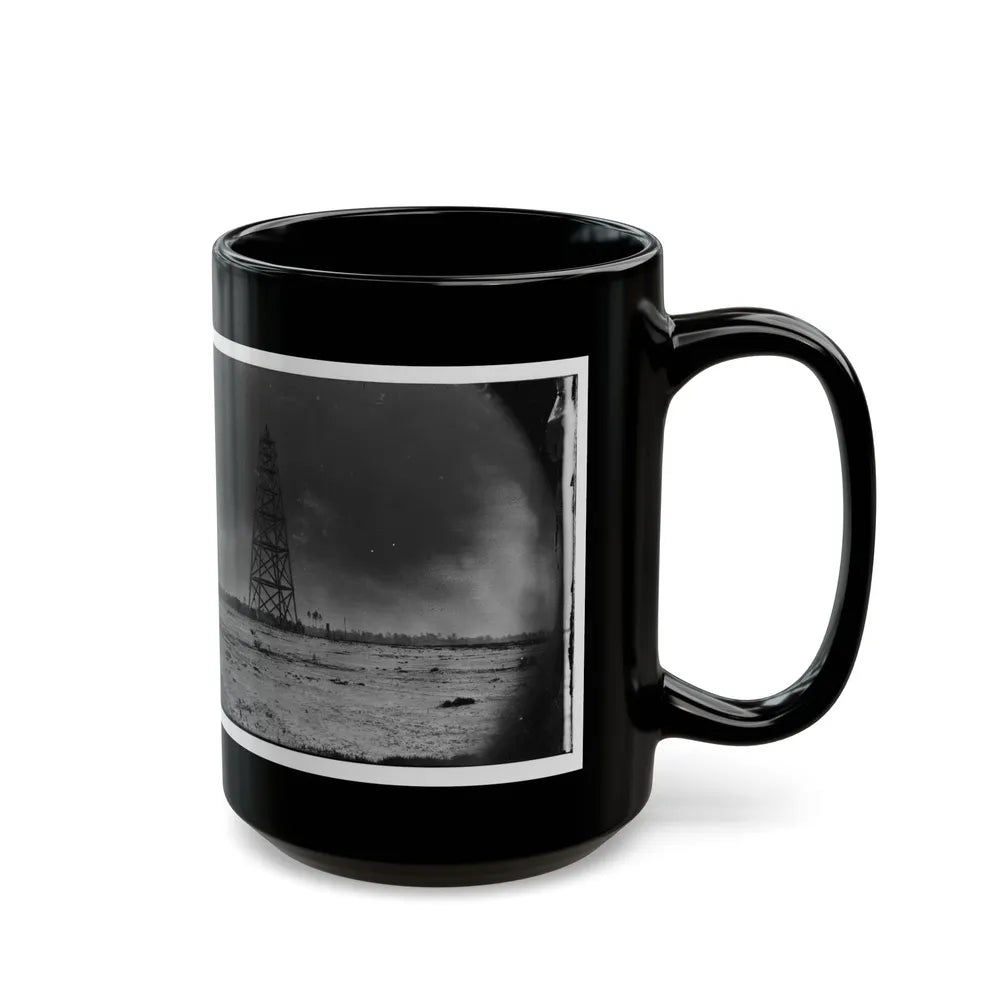 Bermuda Hundred, Virginia. Lookout Tower On Left Of Bermuda Hundred Line (U.S. Civil War) Black Coffee Mug-Go Mug Yourself