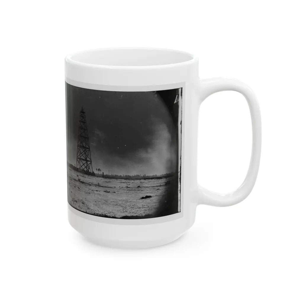 Bermuda Hundred, Virginia. Lookout Tower On Left Of Bermuda Hundred Line (U.S. Civil War) White Coffee Mug-Go Mug Yourself