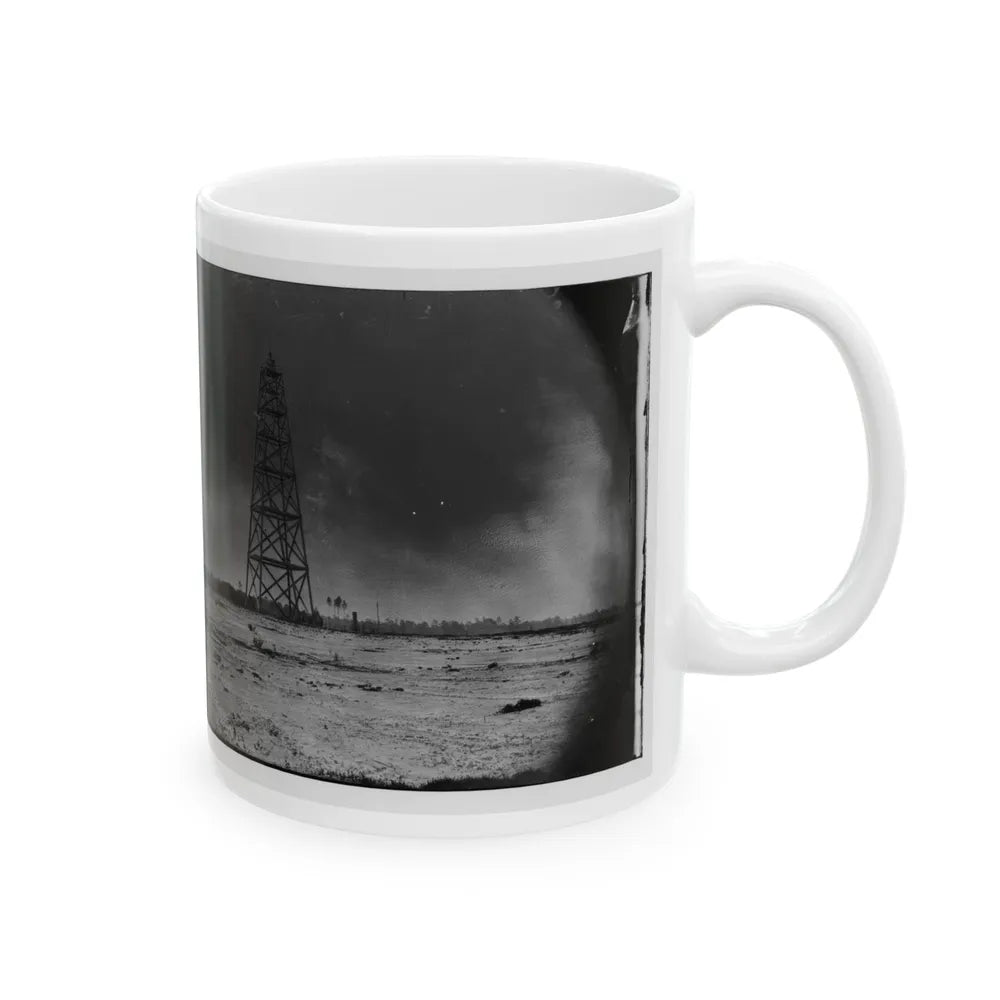 Bermuda Hundred, Virginia. Lookout Tower On Left Of Bermuda Hundred Line (U.S. Civil War) White Coffee Mug-Go Mug Yourself