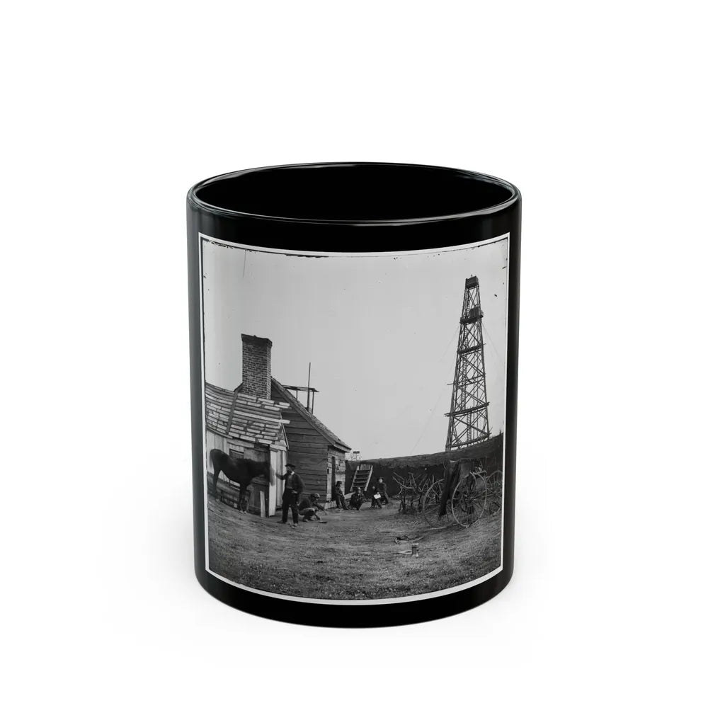 Bermuda Hundred, Virginia. Photographer At Butler's Signal Tower (U.S. Civil War) Black Coffee Mug-11oz-Go Mug Yourself