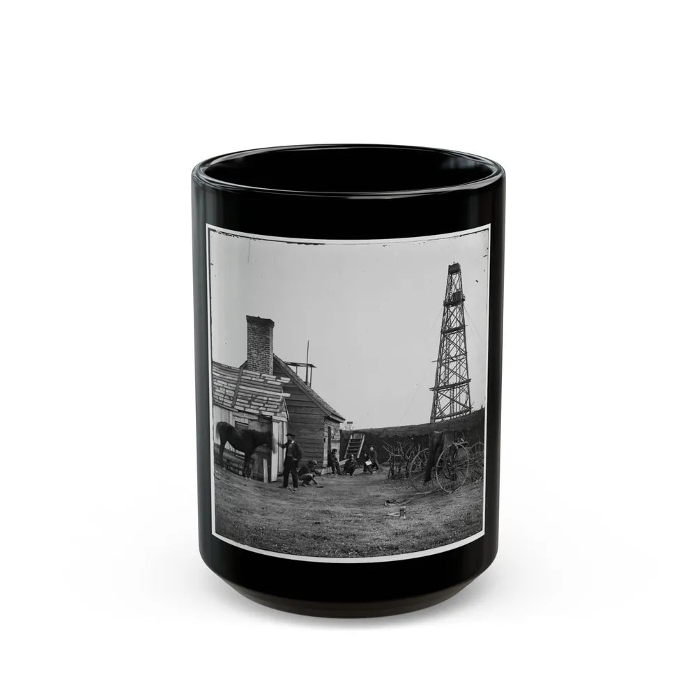 Bermuda Hundred, Virginia. Photographer At Butler's Signal Tower (U.S. Civil War) Black Coffee Mug-15oz-Go Mug Yourself