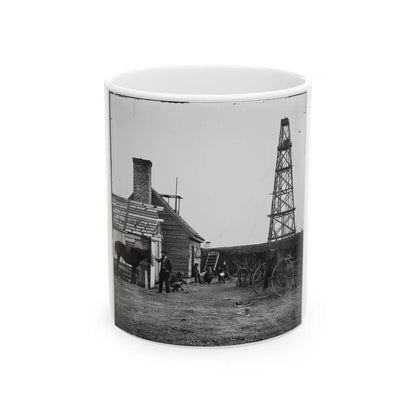 Bermuda Hundred, Virginia. Photographer At Butler's Signal Tower (U.S. Civil War) White Coffee Mug-11oz-Go Mug Yourself