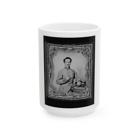 Bernard Bluecher Graves, Corp., C.S.A., Three-Quarter Length Portrait, Seated, Facing Front (U.S. Civil War) White Coffee Mug 15oz - Go Mug Yourself
