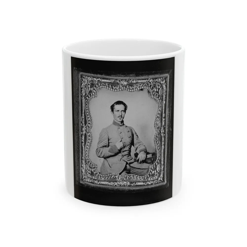 Bernard Bluecher Graves, Corp., C.S.A., Three-Quarter Length Portrait, Seated, Facing Front (U.S. Civil War) White Coffee Mug-11oz-Go Mug Yourself