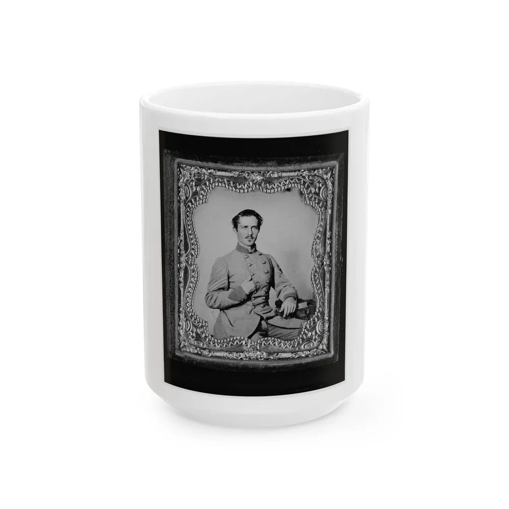 Bernard Bluecher Graves, Corp., C.S.A., Three-Quarter Length Portrait, Seated, Facing Front (U.S. Civil War) White Coffee Mug-15oz-Go Mug Yourself