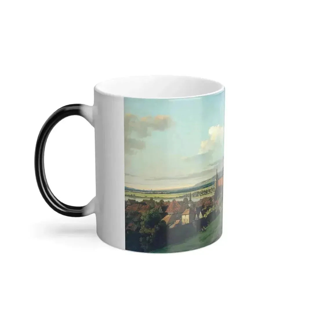 Bernardo Bellotto (1721-1780) View of Pirna from the Sonnenstein Castle - oil on canvas c1750 - Color Changing Mug 11oz - Go Mug Yourself