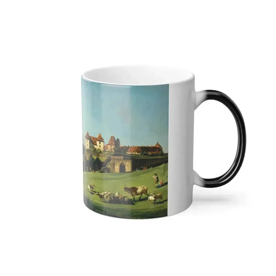 Bernardo Bellotto (1721-1780) View of Pirna from the Sonnenstein Castle - oil on canvas c1750 - Color Changing Mug 11oz - Go Mug Yourself