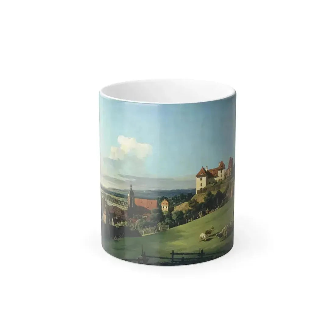 Bernardo Bellotto (1721-1780) View of Pirna from the Sonnenstein Castle - oil on canvas c1750 hres - Color Changing Mug 11oz 11oz - Go Mug Yourself
