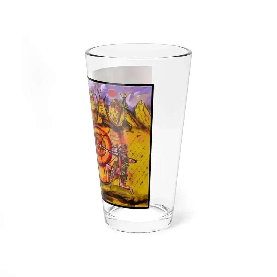 Bernd Kugler - Hurone-warrior (Native Americans in Art) Pint Glass 16oz - Go Mug Yourself
