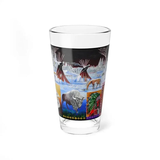Bernd Kugler - Indianerbild 6 (Native Americans in Art) Pint Glass 16oz 16oz - Go Mug Yourself