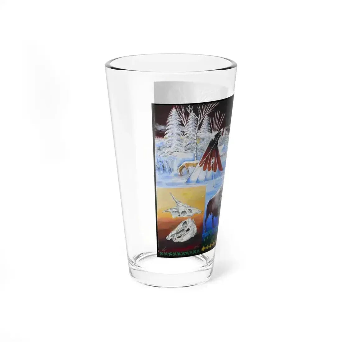 Bernd Kugler - Indianerbild 6 (Native Americans in Art) Pint Glass 16oz - Go Mug Yourself