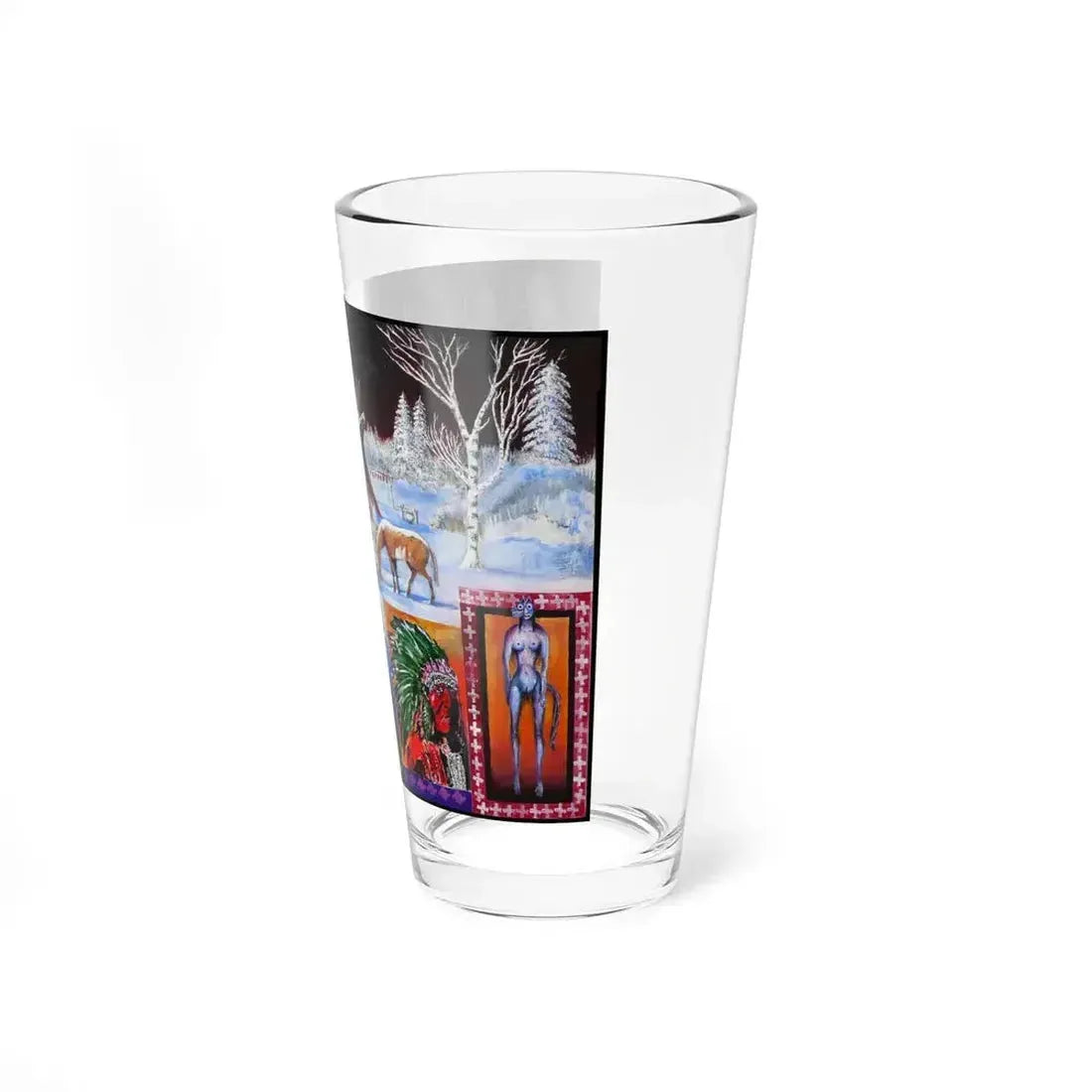 Bernd Kugler - Indianerbild 6 (Native Americans in Art) Pint Glass 16oz - Go Mug Yourself