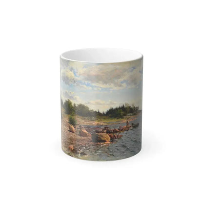 Berndt Lindholm (1841-1914) On the Shore - Oil on Board 1885 - Color Changing Mug 11oz Default Title 11oz - Go Mug Yourself