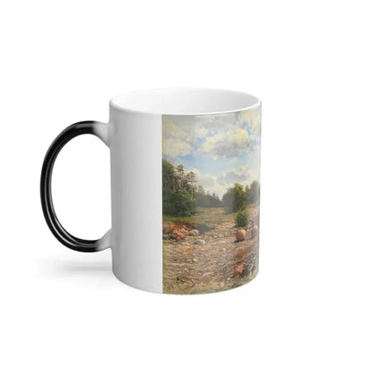 Berndt Lindholm (1841-1914) On the Shore - Oil on Board 1885 - Color Changing Mug 11oz - Go Mug Yourself