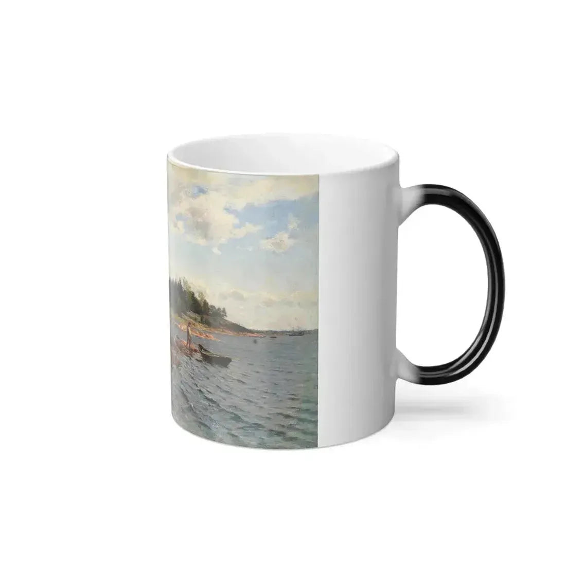 Berndt Lindholm (1841-1914) On the Shore - Oil on Board 1885 - Color Changing Mug 11oz - Go Mug Yourself