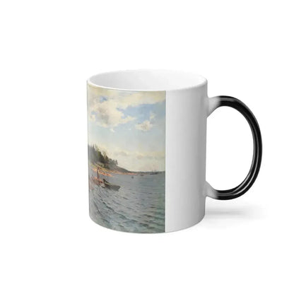 Berndt Lindholm (1841-1914) On the Shore - Oil on Board 1885 - Color Changing Mug 11oz - Go Mug Yourself