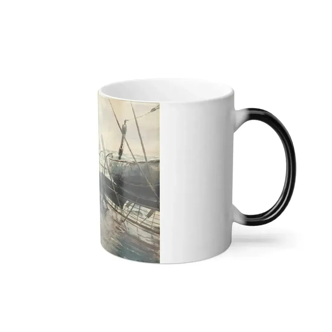Berndt Lindholm (1841-1914) Ship on a Stormy Sea - Color Changing Mug 11oz - Go Mug Yourself