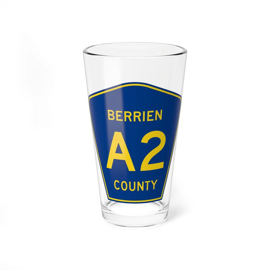 Berrien County A-2 (Michigan) (Road Sign) Pint Glass 16oz 16oz - Go Mug Yourself