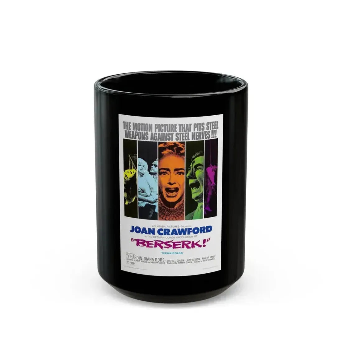 BERSERK 1967 Movie Poster - Black Coffee Mug 15oz - Go Mug Yourself