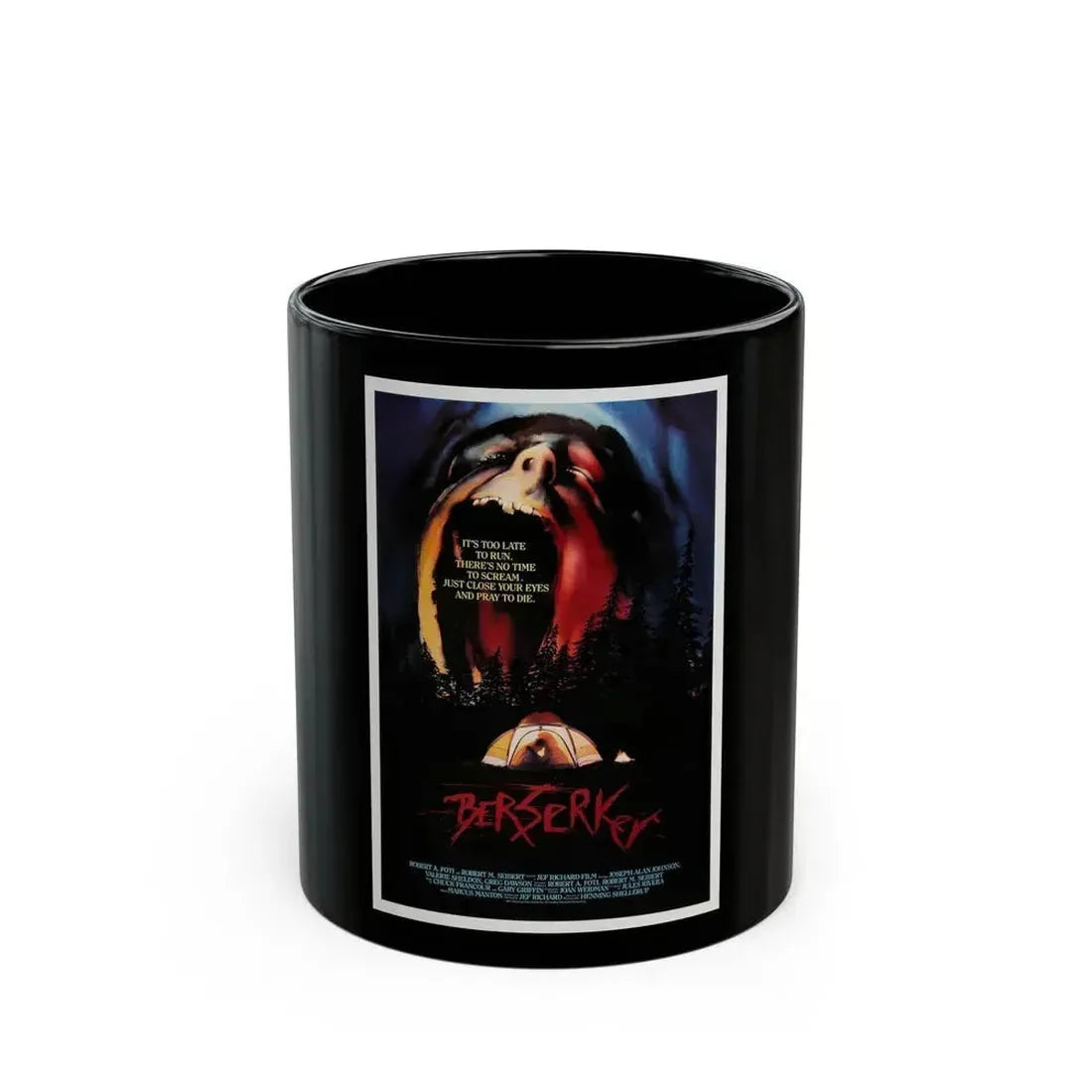 BERSERKER 1987 Movie Poster - Black Coffee Mug 11oz - Go Mug Yourself