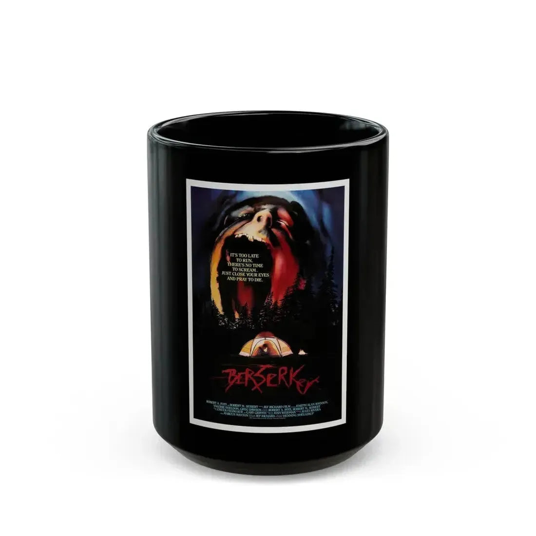 BERSERKER 1987 Movie Poster - Black Coffee Mug 15oz - Go Mug Yourself