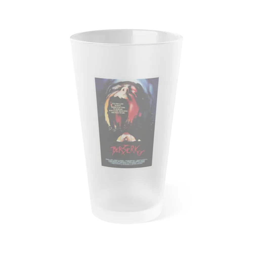 BERSERKER 1987 Movie Poster - Frosted Pint Glass 16oz-16oz-Frosted-Go Mug Yourself