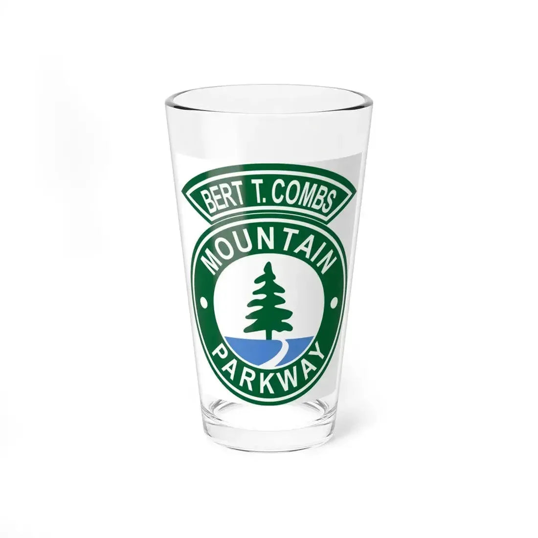 Bert T. Combs Mountain Parkway logo (Kentucky) (Road Sign) Pint Glass 16oz 16oz - Go Mug Yourself