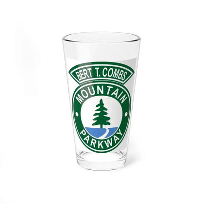 Bert T. Combs Mountain Parkway logo (Kentucky) (Road Sign) Pint Glass 16oz 16oz - Go Mug Yourself