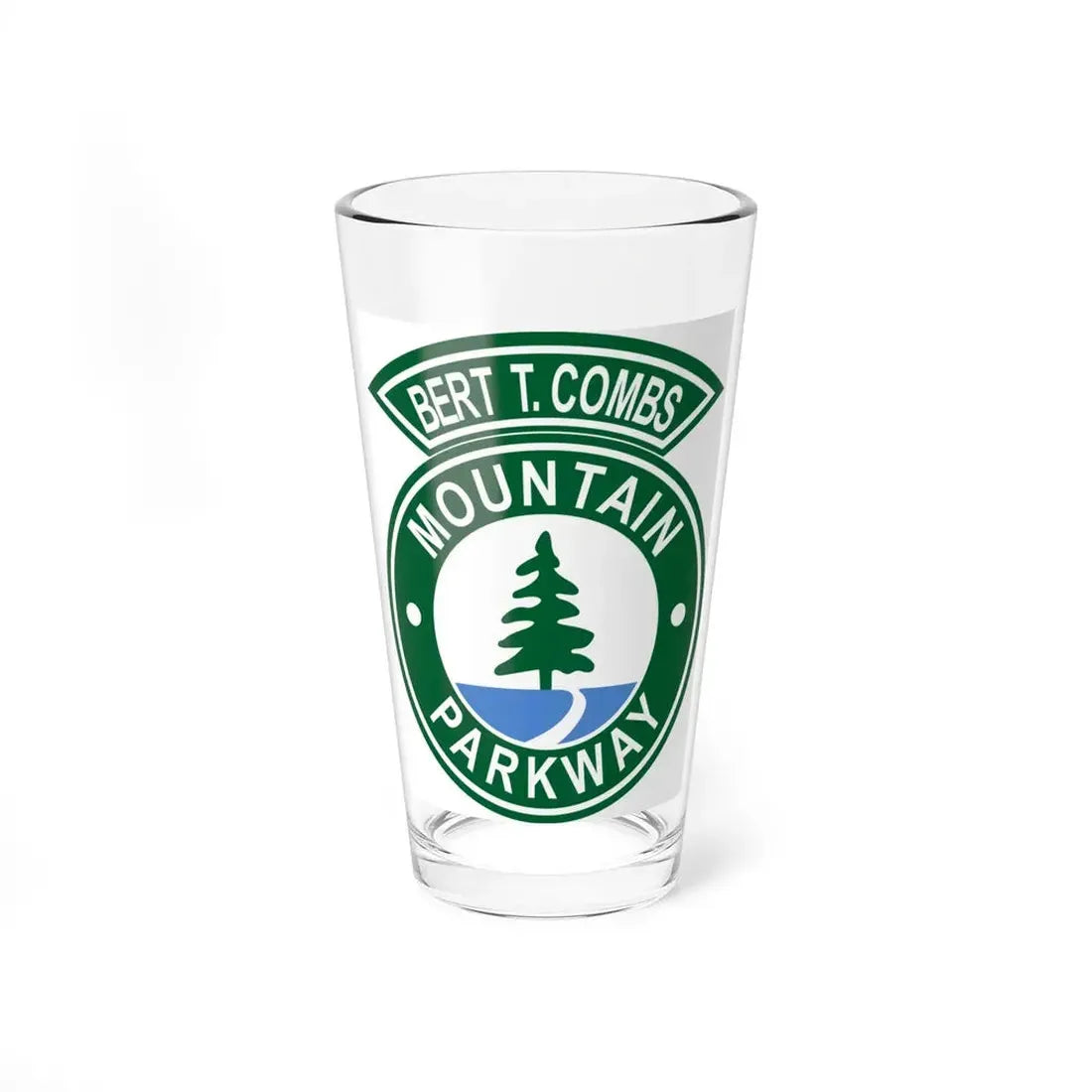 Bert T. Combs Mountain Parkway logo (Kentucky) (Road Sign) Pint Glss 16oz 16oz - Go Mug Yourself