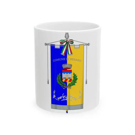 Besano-Gonfalone (Italy) White Coffee Mug 11oz - Go Mug Yourself