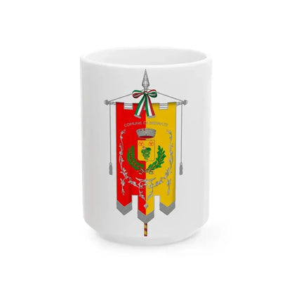 Besnate-Gonfalone (Italy) White Coffee Mug 15oz - Go Mug Yourself