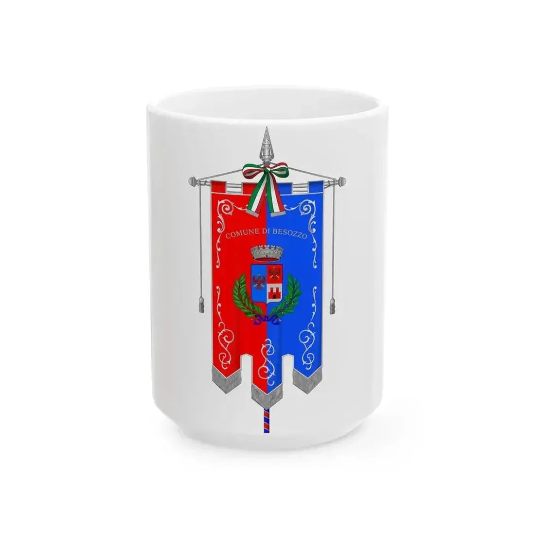 Besozzo-Gonfalone (Italy) White Coffee Mug 15oz - Go Mug Yourself