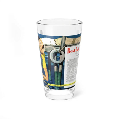 Best Bait in Florida, Collier's, March 5, 1954 (Magazine Illustration) Pint Glass 16oz 16oz - Go Mug Yourself