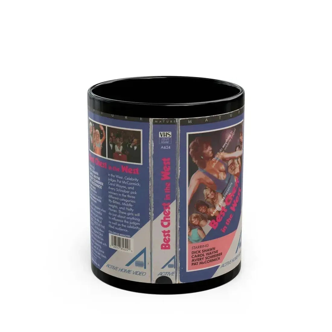 BEST CHEST IN THE WEST (VHS COVER) - Black Coffee Mug 11oz - Go Mug Yourself