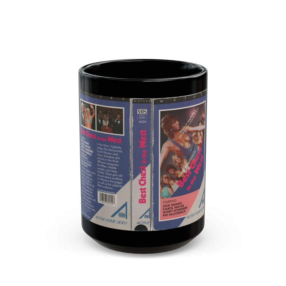 BEST CHEST IN THE WEST (VHS COVER) - Black Coffee Mug-15oz-Go Mug Yourself