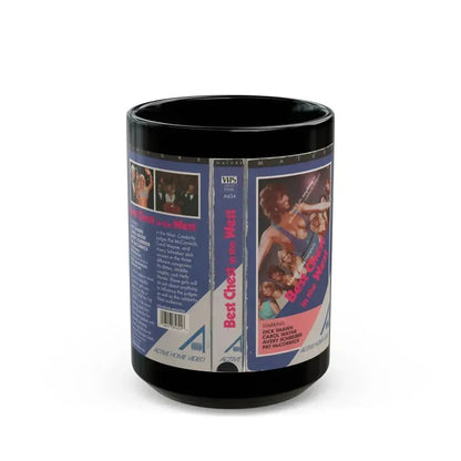 BEST CHEST IN THE WEST (VHS COVER) - Black Coffee Mug 15oz - Go Mug Yourself