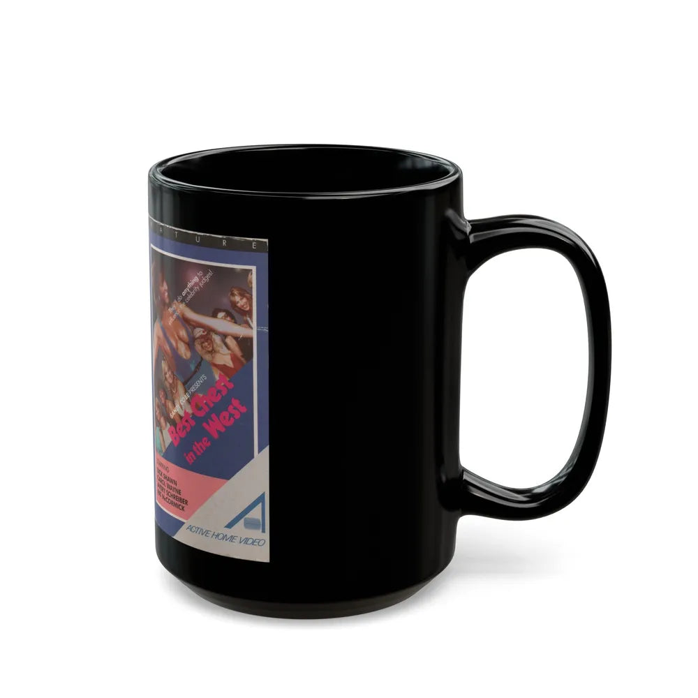 BEST CHEST IN THE WEST (VHS COVER) - Black Coffee Mug-Go Mug Yourself