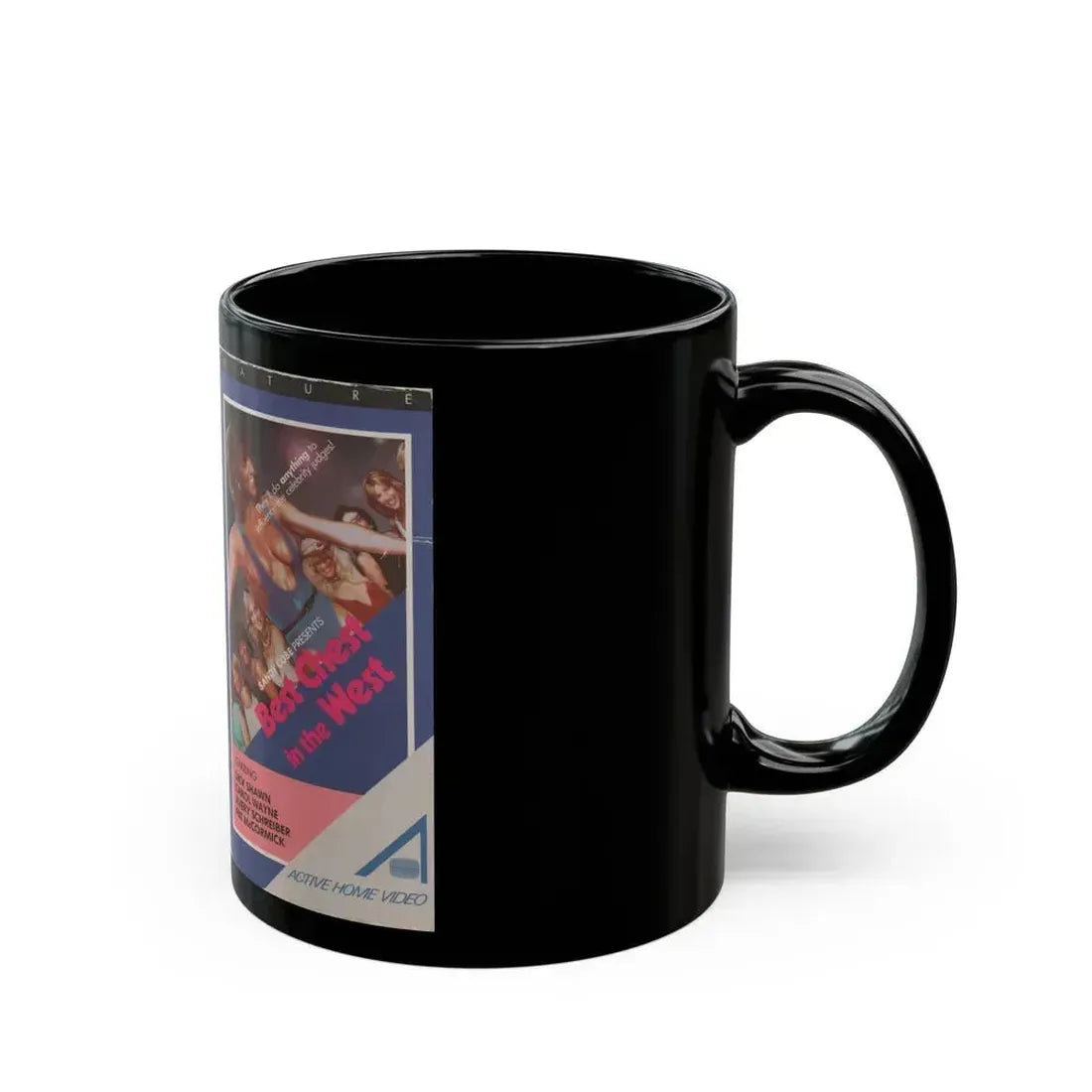 BEST CHEST IN THE WEST (VHS COVER) - Black Coffee Mug - Go Mug Yourself