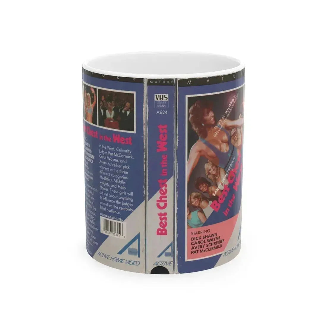 BEST CHEST IN THE WEST (VHS COVER) - White Coffee Mug 11oz - Go Mug Yourself