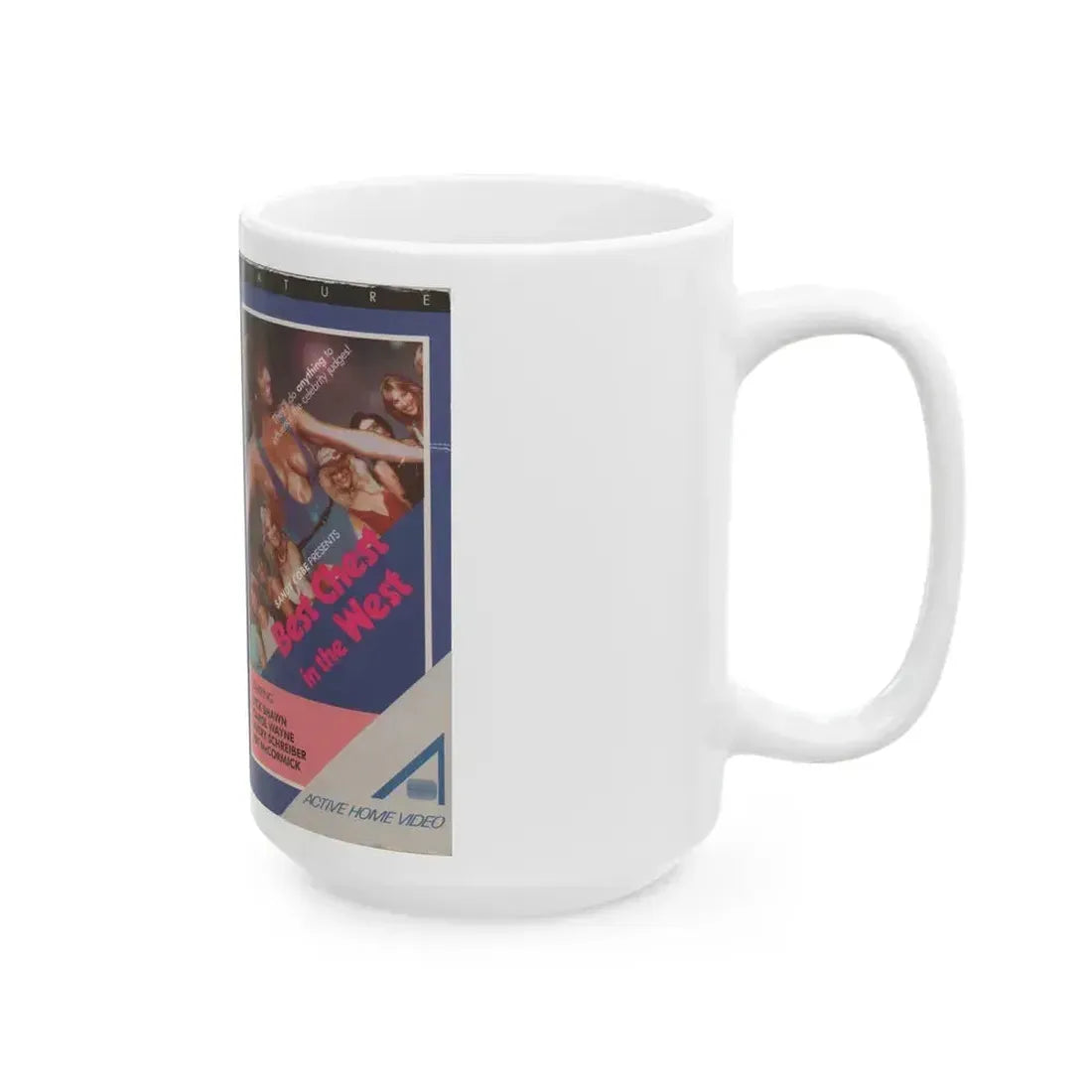 BEST CHEST IN THE WEST (VHS COVER) - White Coffee Mug - Go Mug Yourself