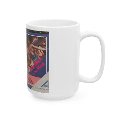 BEST CHEST IN THE WEST (VHS COVER) - White Coffee Mug - Go Mug Yourself