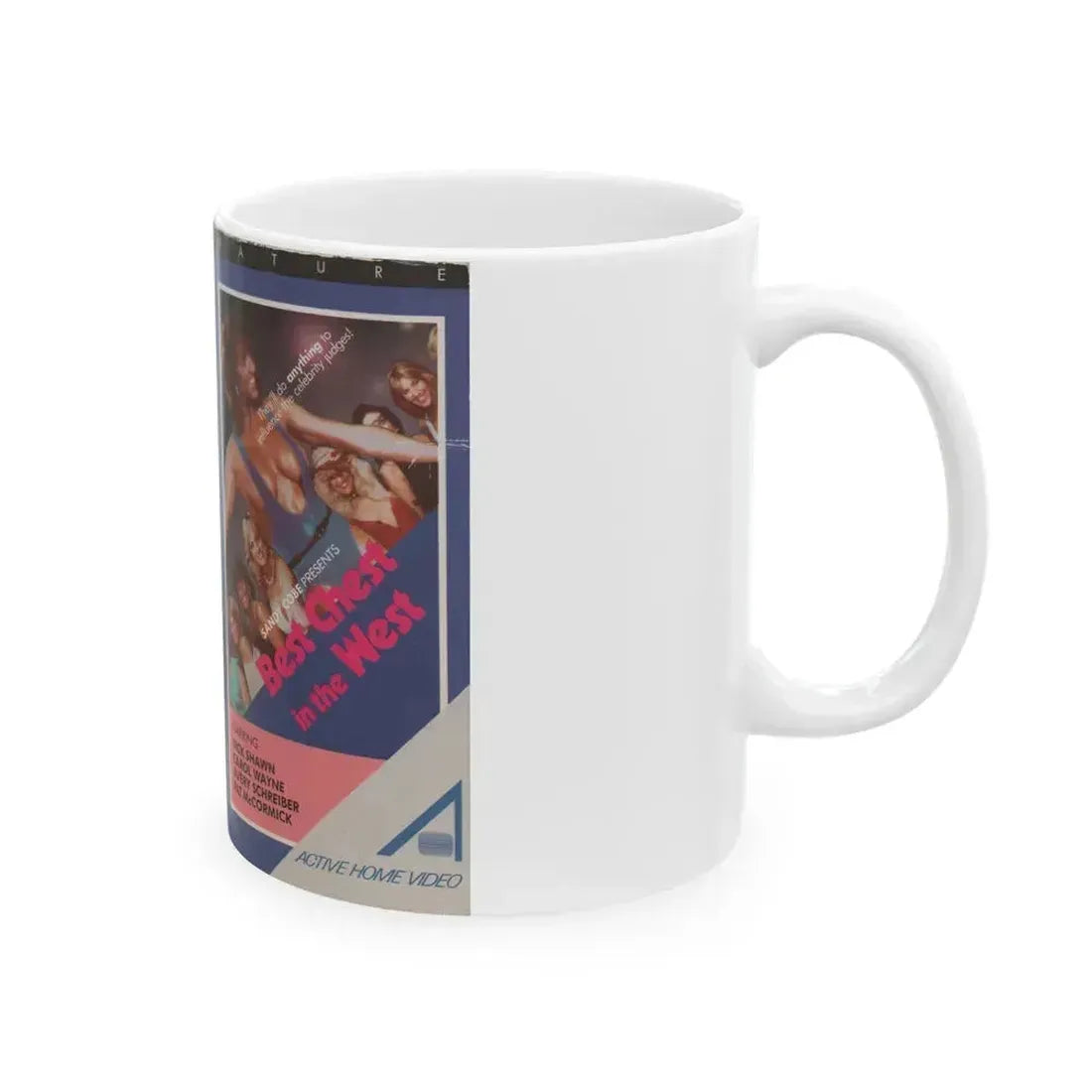 BEST CHEST IN THE WEST (VHS COVER) - White Coffee Mug - Go Mug Yourself