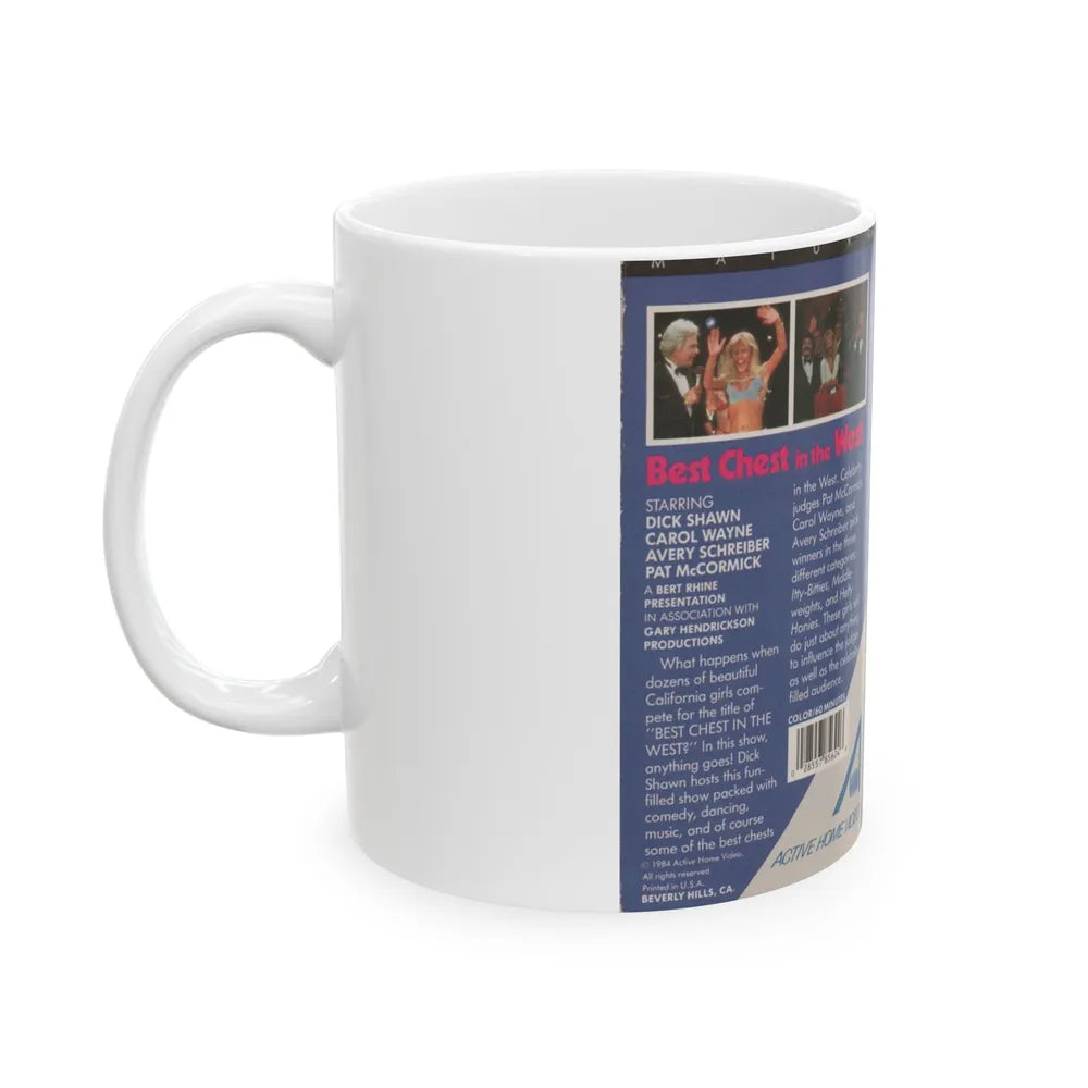 BEST CHEST IN THE WEST (VHS COVER) - White Coffee Mug-Go Mug Yourself